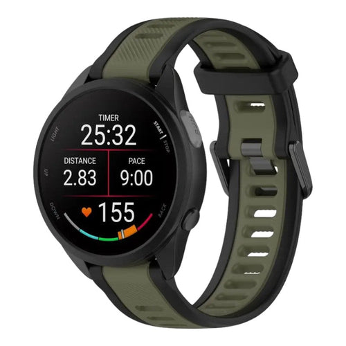 black-green-xiaomi-amazfit-bip-watch-straps-nz-dual-colour-silicone-watch-bands-aus