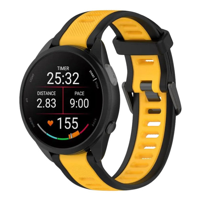 black-yellow-garmin-20mm-range-watch-straps-nz-dual-colour-silicone-watch-bands-aus