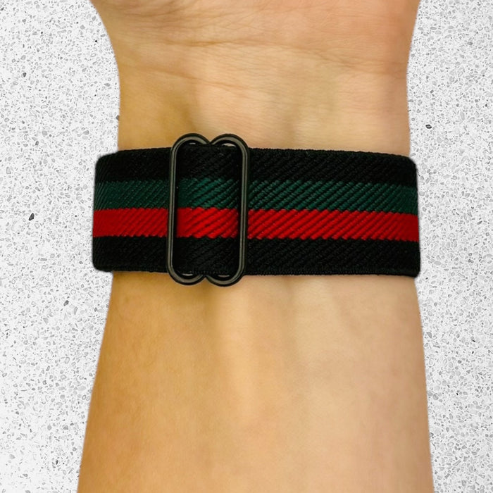 black-red-green-stripe-suunto-3-3-fitness-watch-straps-nz-braided-loop-flex-watch-bands-aus