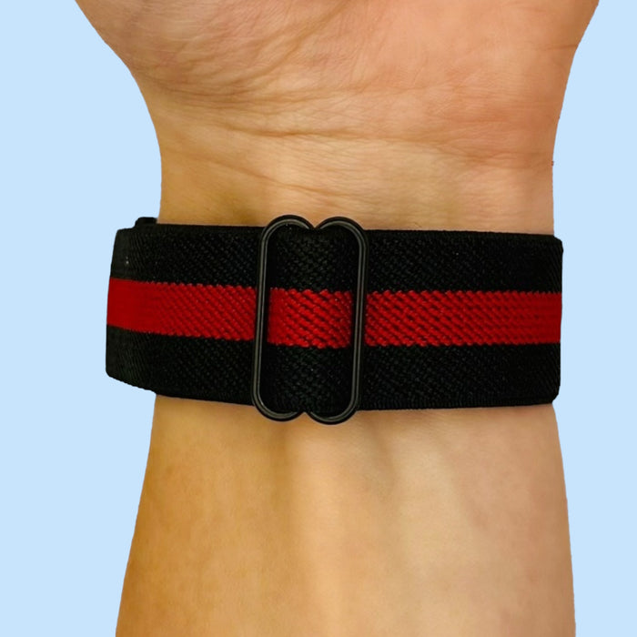 black-red-stripe-garmin-forerunner-645-watch-straps-nz-braided-loop-flex-watch-bands-aus