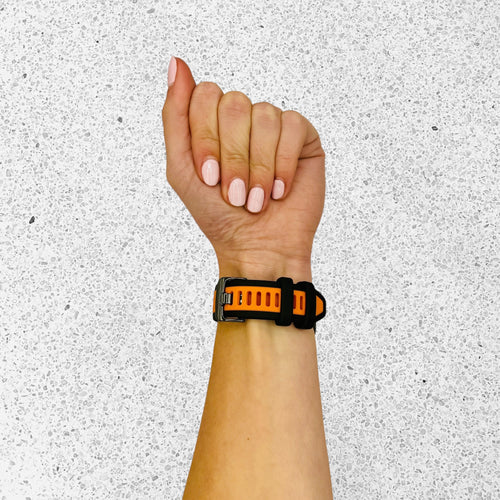 black-orange-garmin-forerunner-645-watch-straps-nz-dual-colour-silicone-watch-bands-aus