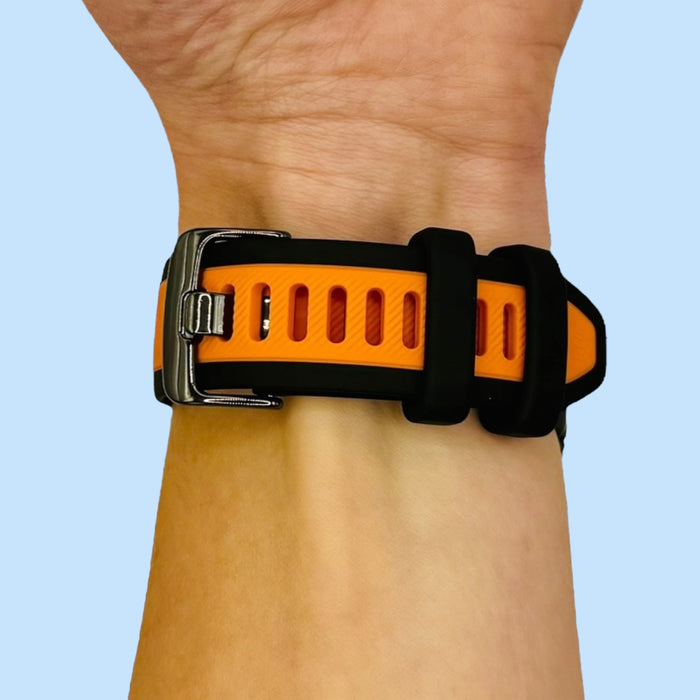 black-orange-oppo-watch-2-46mm-watch-straps-nz-dual-colour-silicone-watch-bands-aus