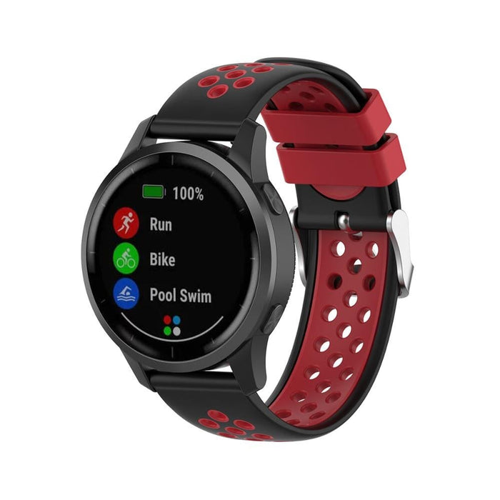 black-red-garmin-vivomove-3s-watch-straps-nz-silicone-sports-watch-bands-aus