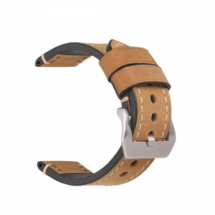 brown-silver-buckle-garmin-forerunner-158-watch-straps-nz-retro-leather-watch-bands-aus