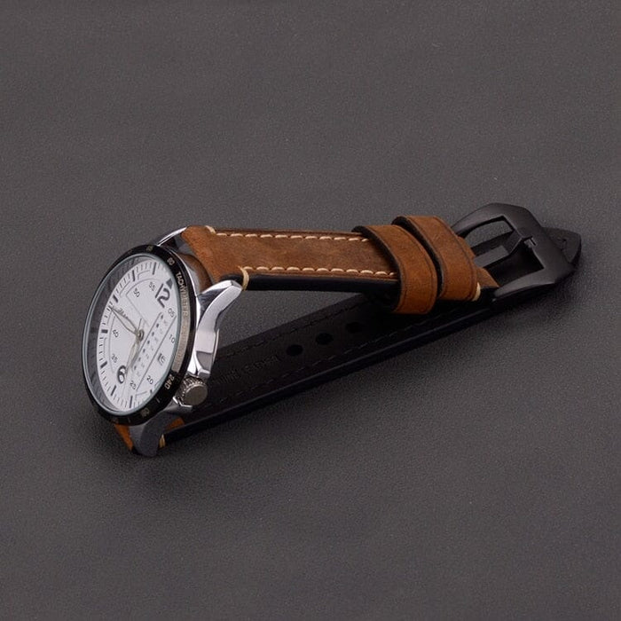 brown-silver-buckle-garmin-forerunner-165-watch-straps-nz-retro-leather-watch-bands-aus