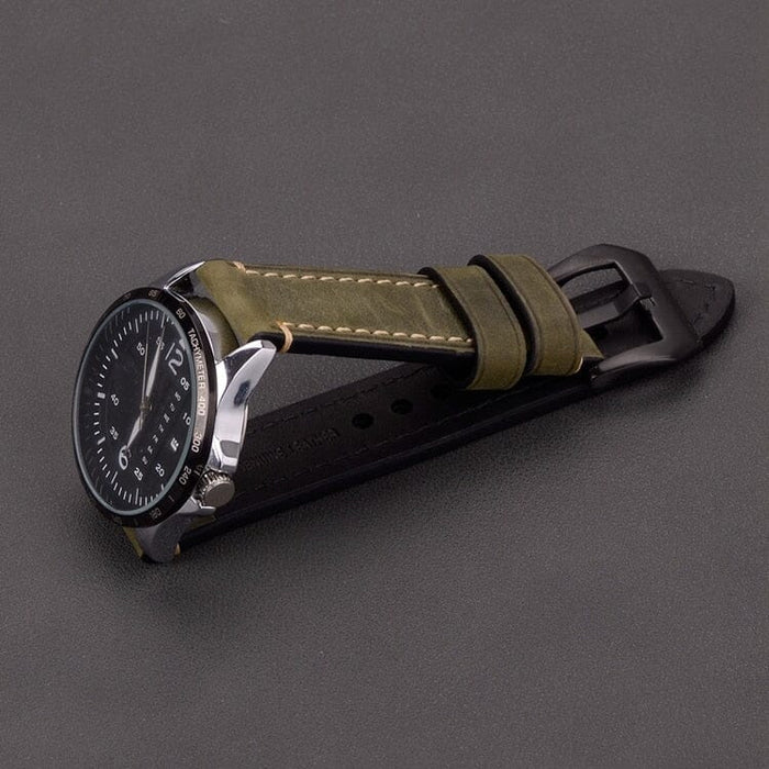 dark-brown-silver-buckle-xiaomi-amazfit-stratos,-stratos-2-watch-straps-nz-retro-leather-watch-bands-aus