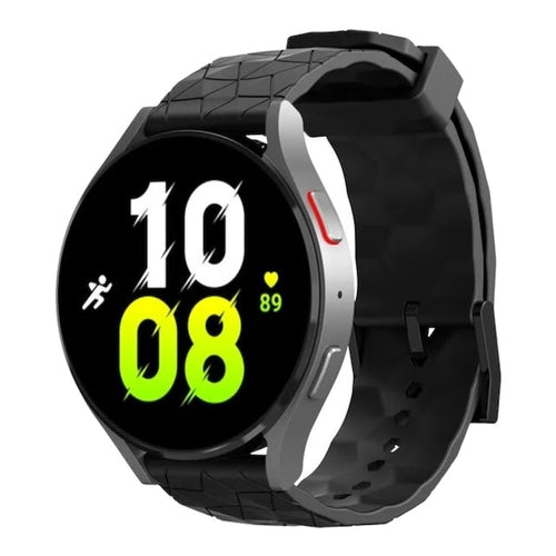 black-hex-patterngarmin-forerunner-745-watch-straps-nz-silicone-football-pattern-watch-bands-aus