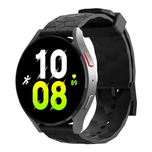 black-hex-pattern-garmin-vivoactive-4s-watch-straps-nz-silicone-football-pattern-watch-bands-aus