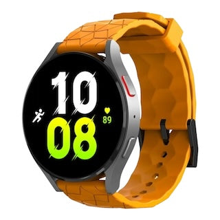 orange-hex-patternsamsung-galaxy-watch-3-(45mm)-watch-straps-nz-silicone-football-pattern-watch-bands-aus