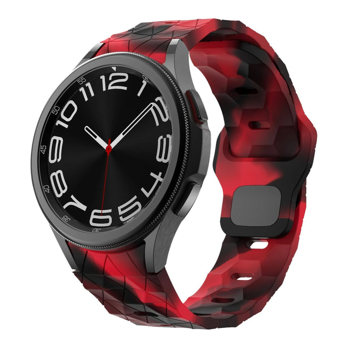 red-camo-hex-patternsamsung-galaxy-watch-3-(45mm)-watch-straps-nz-silicone-football-pattern-watch-bands-aus