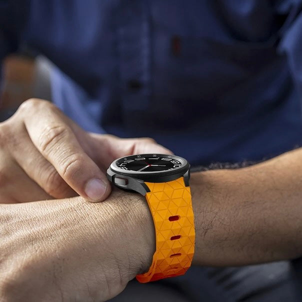 orange-hex-patterngarmin-vivomove-trend-watch-straps-nz-silicone-football-pattern-watch-bands-aus