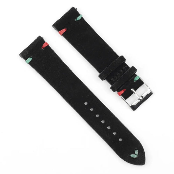 black-red-green-garmin-fenix-e-watch-straps-nz-suede-watch-bands-aus