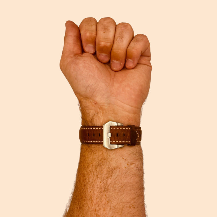 dark-brown-silver-buckle-garmin-approach-s40-watch-straps-nz-retro-leather-watch-bands-aus
