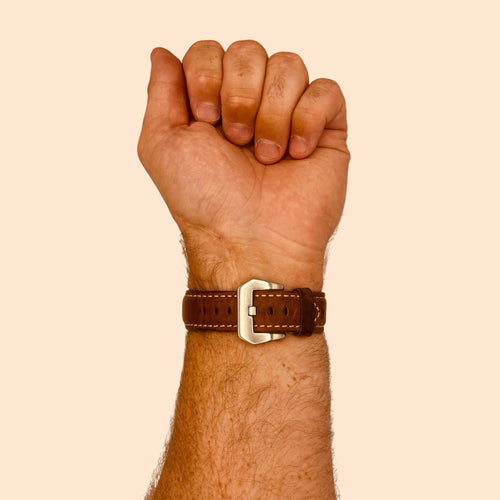 dark-brown-silver-buckle-garmin-instinct-2s-watch-straps-nz-retro-leather-watch-bands-aus