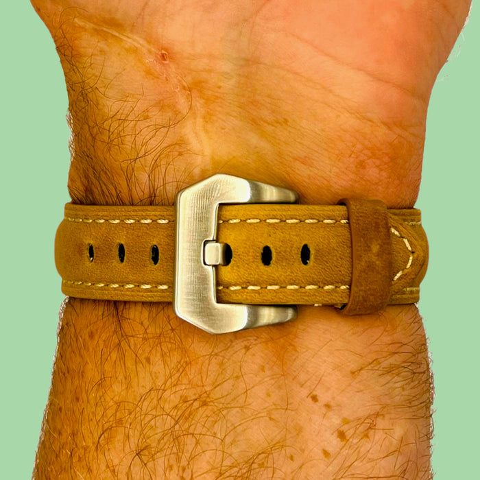 brown-silver-buckle-garmin-quickfit-26mm-watch-straps-nz-retro-leather-watch-bands-aus