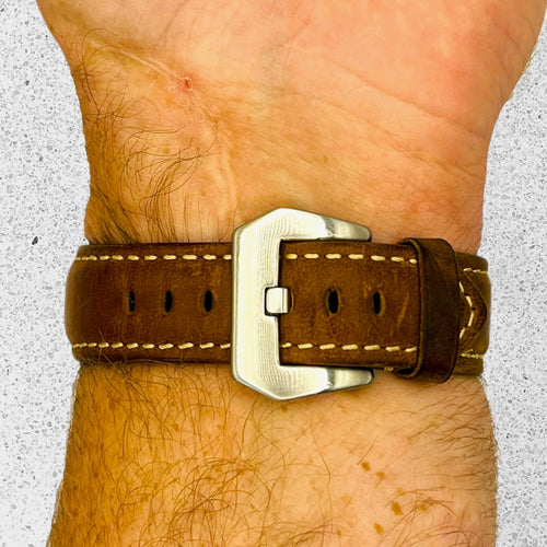 dark-brown-silver-buckle-samsung-galaxy-watch-6-classic-(47mm)-watch-straps-nz-retro-leather-watch-bands-aus