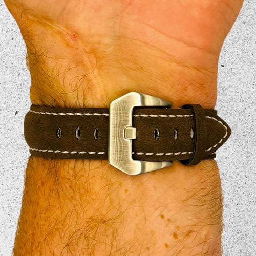mocha-silver-buckle-garmin-forerunner-165-watch-straps-nz-retro-leather-watch-bands-aus