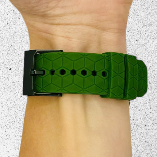 army-green-hex-pattern-samsung-galaxy-watch-7-(40mm)-watch-straps-nz-silicone-football-pattern-watch-bands-aus