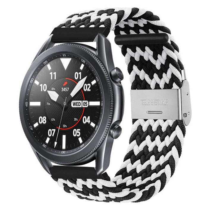 black-white-zig-ticwatch-e3-watch-straps-nz-nylon-braided-loop-watch-bands-aus