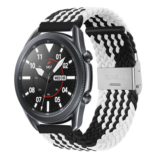 white-black-ticwatch-e3-watch-straps-nz-nylon-braided-loop-watch-bands-aus
