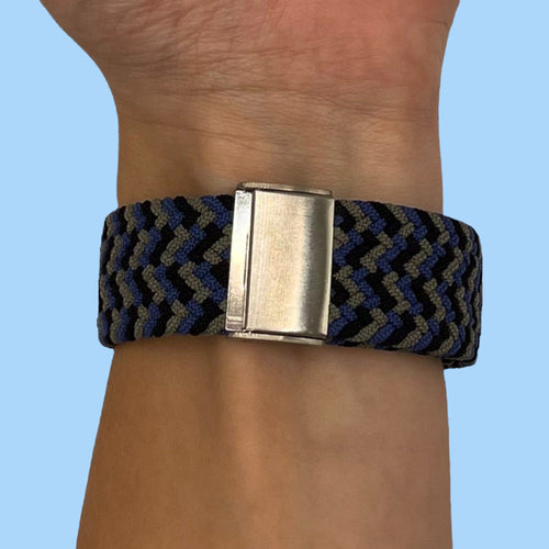 green-blue-black-ticwatch-e3-watch-straps-nz-nylon-braided-loop-watch-bands-aus