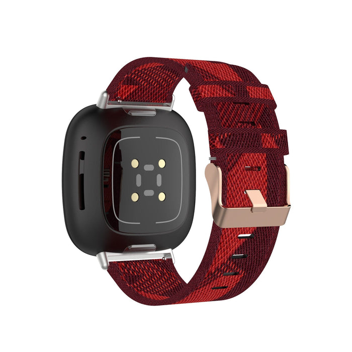 red-pattern-fossil-gen-4-watch-straps-nz-canvas-watch-bands-aus